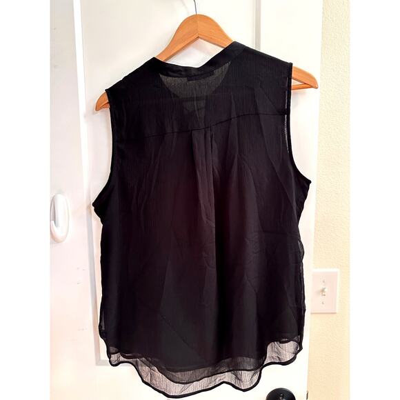 Tommy Hilfiger Women's Black Sleeveless Ruffled Blouse Size Medium - Picture 2 of 7